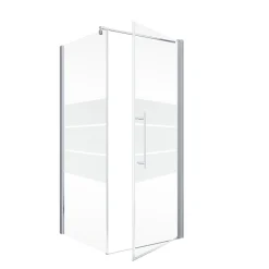 Schulte Eckdusche mit Drehtür Alexa Style 2.0 Alu Natur ESG fixil 90 x 90 cm