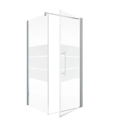 Schulte Eckdusche mit Drehtür Alexa Style 2.0 Alu Natur ESG chromfarben 90 x 90 cm