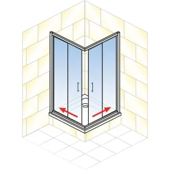 Schulte Eckdusche mit Schiebetür Sunny 75-90 x 180 x 75-90 cm ESG silberfarben Klar hell 50