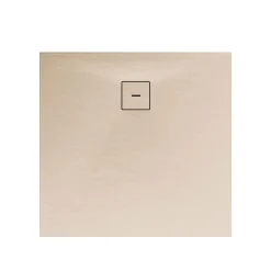 Schulte Eck-Duschwanne Mineralguss Quadrat 100xx4 x 100 cm Steinstruktur sandfarben