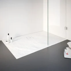 Schulte Eck-Duschwanne Rechteck Steinstruktur 140 x 4 x 90 cm alpinweiß