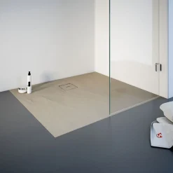 Schulte Eck-Duschwanne Rechteck Steinstruktur 100 x 4 x 90 cm sandfarben