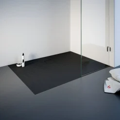 Schulte Eck-Duschwanne Rechteck Steinstruktur 120 x 4 x 90 cm anthrazit