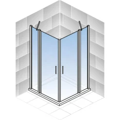 Schulte Eckeinstieg Alexa Style 2.0 inkl Duschwanne 90 x 90 cm