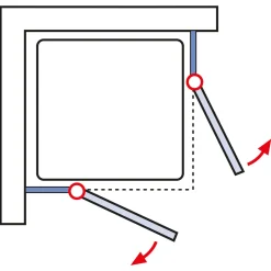 Schulte Eckeinstieg Alexa Style 2.0 inkl Duschwanne 90 x 90 cm