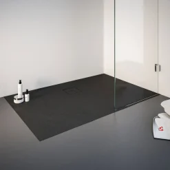 Schulte Express Plus Duschwa Mineralg Steinstr Rechteck -Plan 1400 x 800 anthraz.