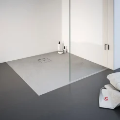 Schulte Express Plus Duschwa Mineralg Steinstr Quadrat -Plan 1200 x 1200 grau