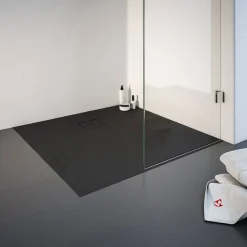 Schulte Express Plus Duschwa Mineralg Steinstr Quadrat -Plan 1200 x 1200 anthraz.