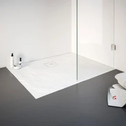 Schulte Express Plus Duschwa Mineralg Steinstr Rechteck -Plan 1000 x 750 alpinweis