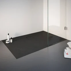 Schulte Express Plus Duschwa Mineralg Steinstr Rechteck -Plan 1400 x 750 anthraz.
