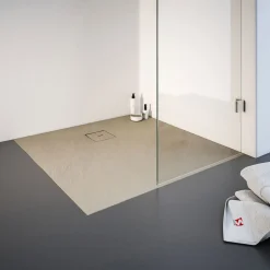 Schulte Express Plus Duschwa Mineralg Steinstr Quadrat -Plan 1200 x 1200 sand