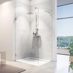 Schulte ExpressPlus Duschrueckwand DecoDesign Softtouch Stein Grau hell 2550 x 1500