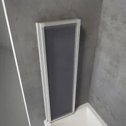 Schulte klappbare Badewannenfaltwand Alu Natur