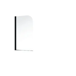 Schulte Komfort Badewannenfaltwand-1 teilig 140 x 80 cm Mattschwarz Klar hell