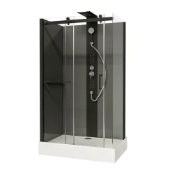 Schulte Komplettdusche Korsika 220 x 80 x 120 cm schwarz