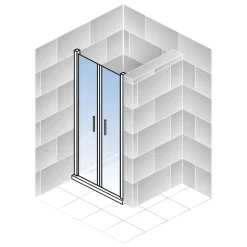 Schulte Pendeltür Alexa Style 2.0 inkl Seitenwand und Duschwanne 90 x 90 cm