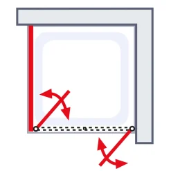 Schulte Pendeltür Sunny inkl Seitenwand und Duschwanne 90 x 90 cm