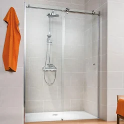 Schulte Schiebetür MasterClass in Nische 200 x 140 cm links chrom klar