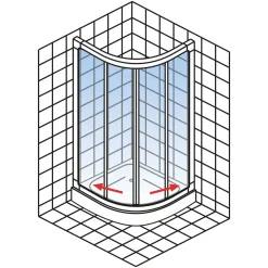 Schulte Set Kristall Trend Runddusche inkl Duschwanne 185 x 90 x 90 cm