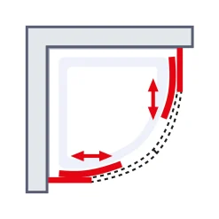 Schulte Set Kristall Trend Runddusche inkl Duschwanne 185 x 90 x 90 cm
