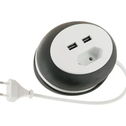 Schwaiger Euroverlängerung mit 2 x USB Anschluss weiß