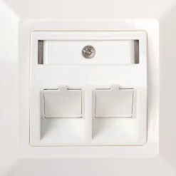 Schwaiger Keystone Anschlussdose 2-fach Unterputz mit Schrägauslass