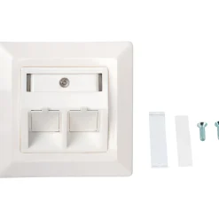 Schwaiger Keystone Anschlussdose 2-fach Unterputz mit Schrägauslass