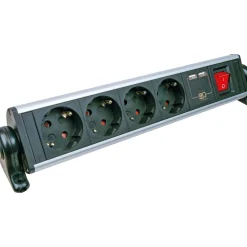 Schwaiger Steckdosenleiste 4-fach mit Tischbefestigung