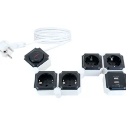 Schwaiger Steckdosenleiste mit USB schwarz