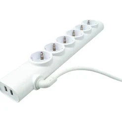 Schwaiger Steckdosenleiste 6-fach mit 2-fach USB