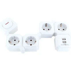 Schwaiger Steckdosenleiste mit USB weiß