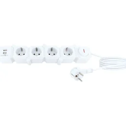 Schwaiger Steckdosenleiste mit USB weiß
