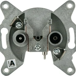 Schwaiger Antennensteckdose Einzeldose 2-Loch 2,5 db