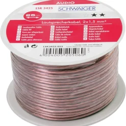 Schwaiger Audio-Lautsprecherkabel 25 m transparent 2x 1,5 mm²