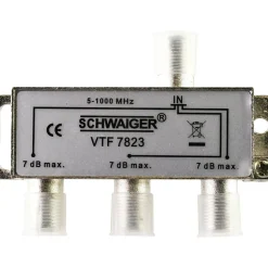 Schwaiger 3-fach Verteiler 7 dB 5-1000MHz für Kabel/Antenne