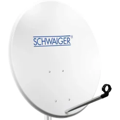 Schwaiger Satellitenschüssel mit Logo 80 cm Stahl weiß