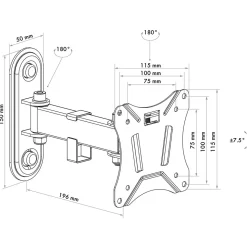 Schwaiger TV-Wandhalter Motion 2 mit Gelenken 33 bis 74 cm