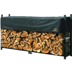 ShelterLogic Kaminholzregal Traglast 2.000 kg Inkl. Abdeckung 36,3x238,3x118,9cm