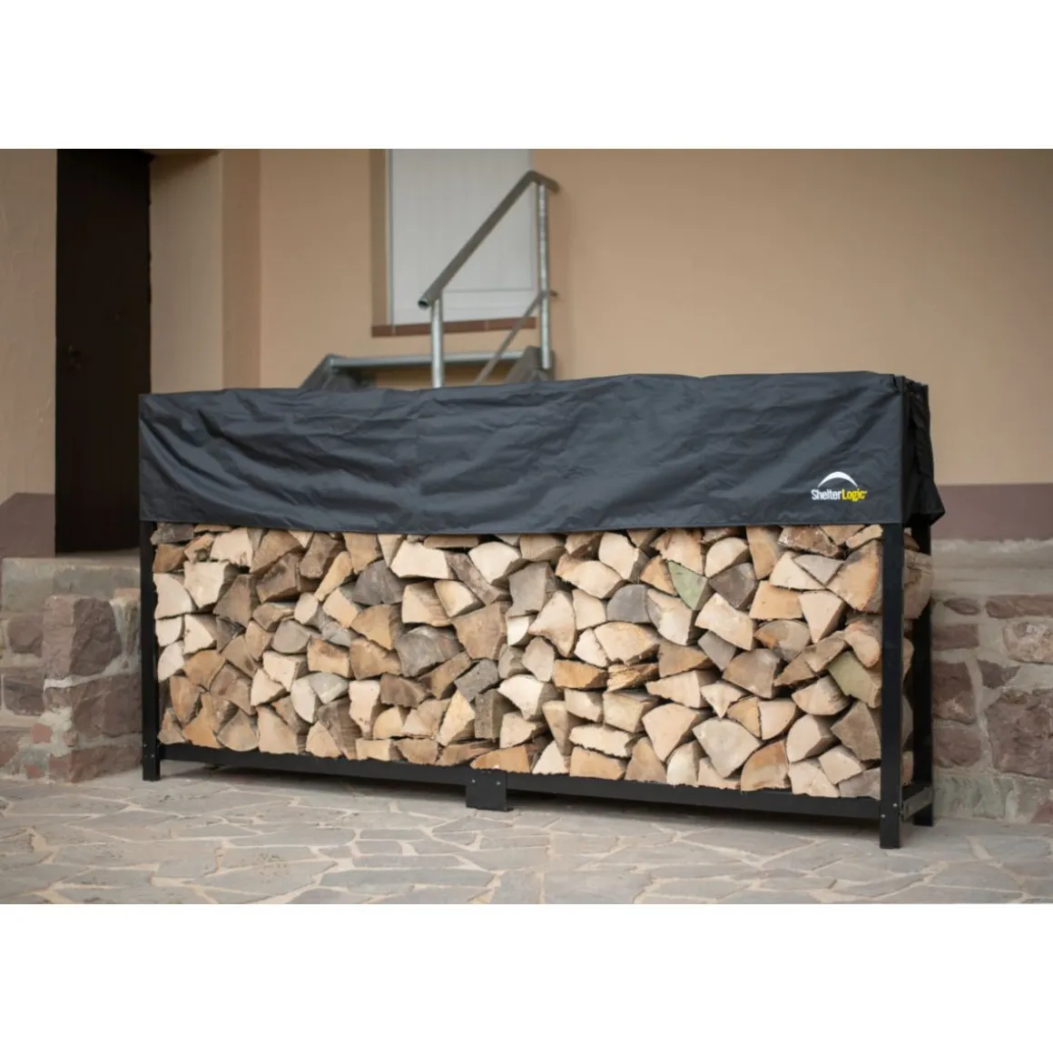 ShelterLogic Kaminholzregal Traglast 2.000 kg Inkl. Abdeckung 36,3x238,3x118,9cm