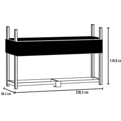 ShelterLogic Kaminholzregal Traglast 2.000 kg Inkl. Abdeckung 36,3x238,3x118,9cm
