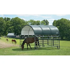 ShelterLogic Weidezelt Überdachung 13,7 m² 370x370x170cm Grün