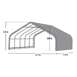 ShelterLogic Weidezelt Run-In-Shed 49,64 m² 730x670x380cm Grün