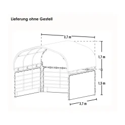 ShelterLogic Weidezelt Seitenverkleidung ohne Stahlgestell 370x150cm Grün