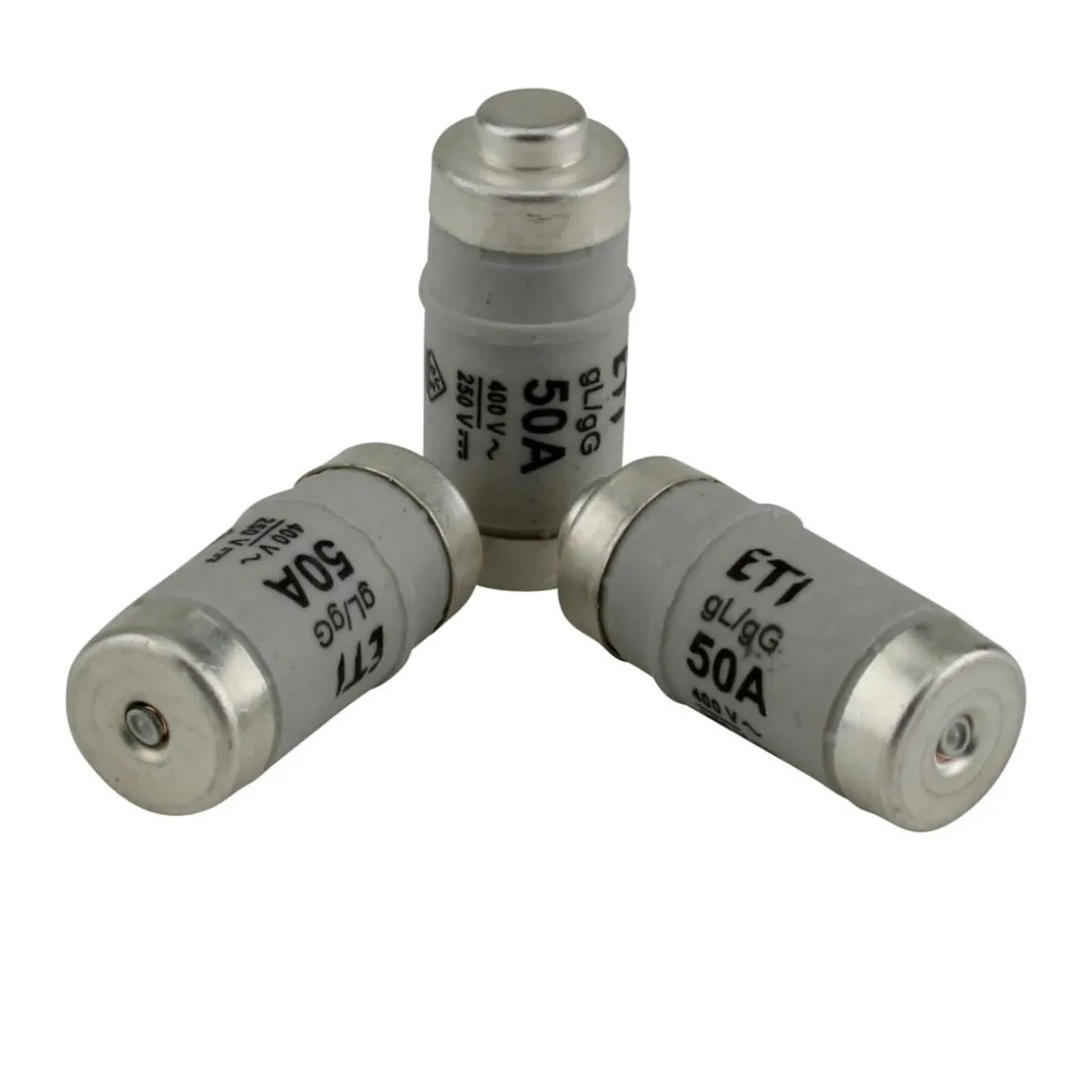 Sicherung D02 250/400V 50A E18 10 Stück