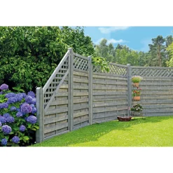 Sichtschutzzaun BARTEK grau lasiert 180 x 180 cm