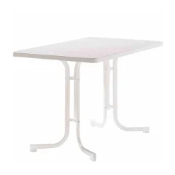 SIEGER Boulevardtisch 133 115 x 70 x 72 cm höhenverstellbar weiß