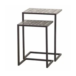 Siena Garden Beistelltischset Como 39 x 30 x 54 cm Stahlgestell