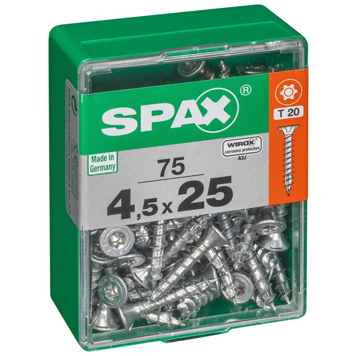 Spax Universalschrauben WIROX Senkkopf 4,5 x 25 M 75 Stück