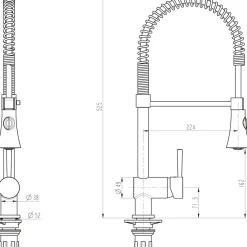 Spiralfeder-Spültischarmatur Cornwall Niederdruck verchromt