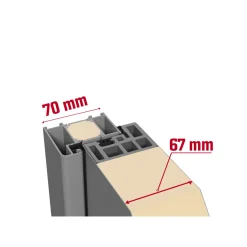 SplenDoor Premium-Haustür Passivedoor Kalmar energiesparend grau 110 x 210 cm links